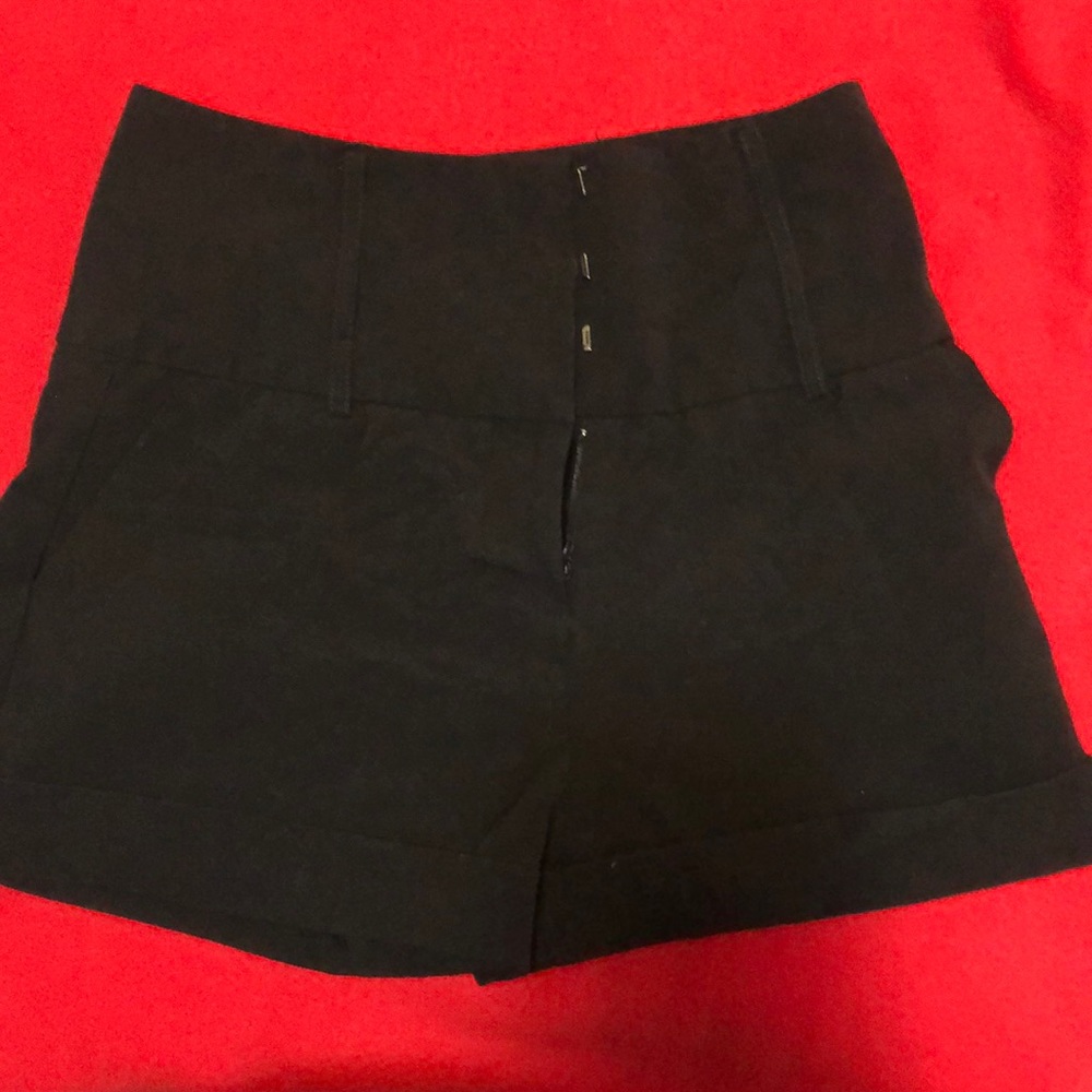 High waisted black shorts